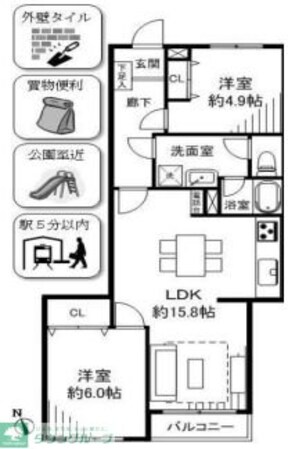 パークサイド国分寺の物件間取画像